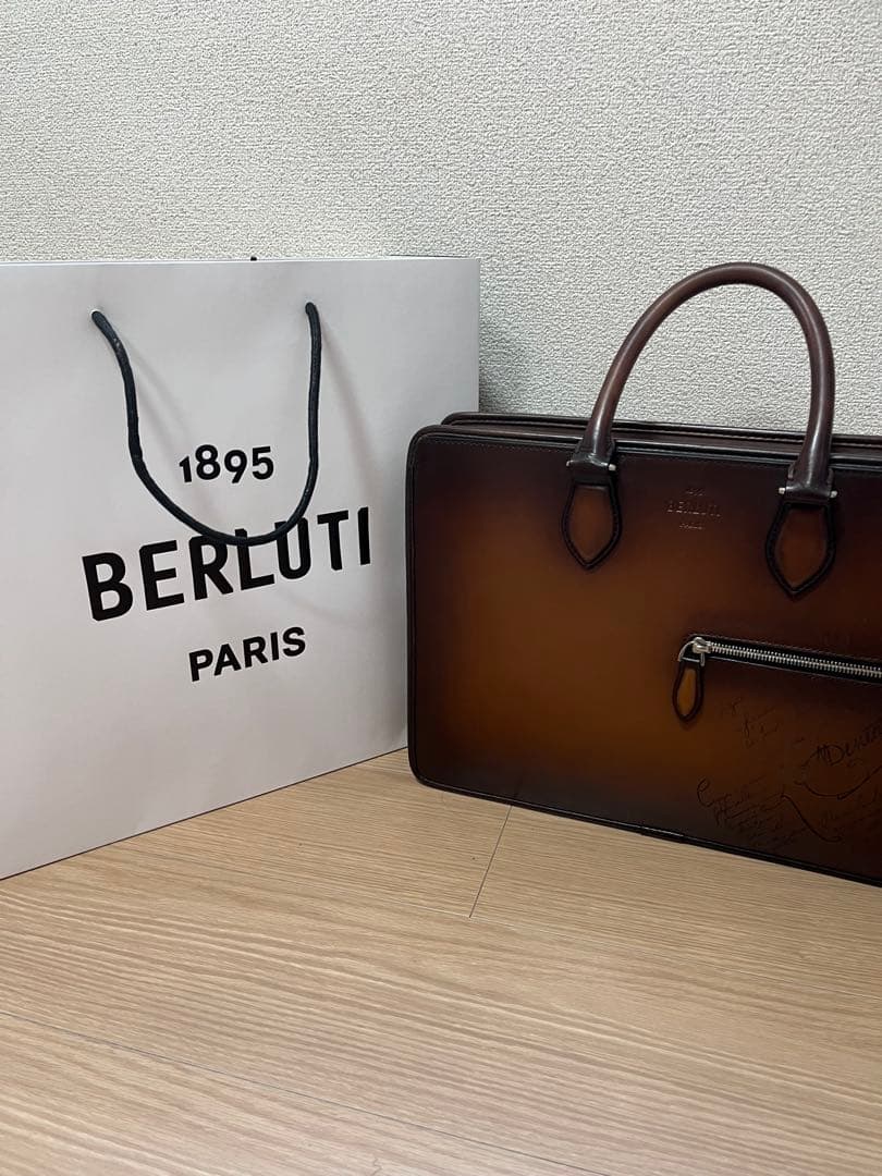 Berluti ビジネスバッグ ブラウン レザー