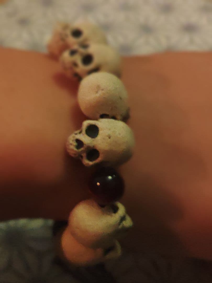 辰巳又助　陶器　髑髏数珠