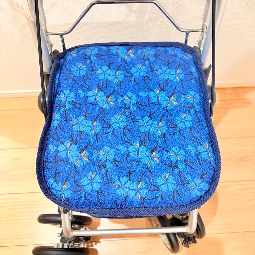 【須恵廣工業】美品　シルバーカー　スイートIII なでしこ紺 取説付き