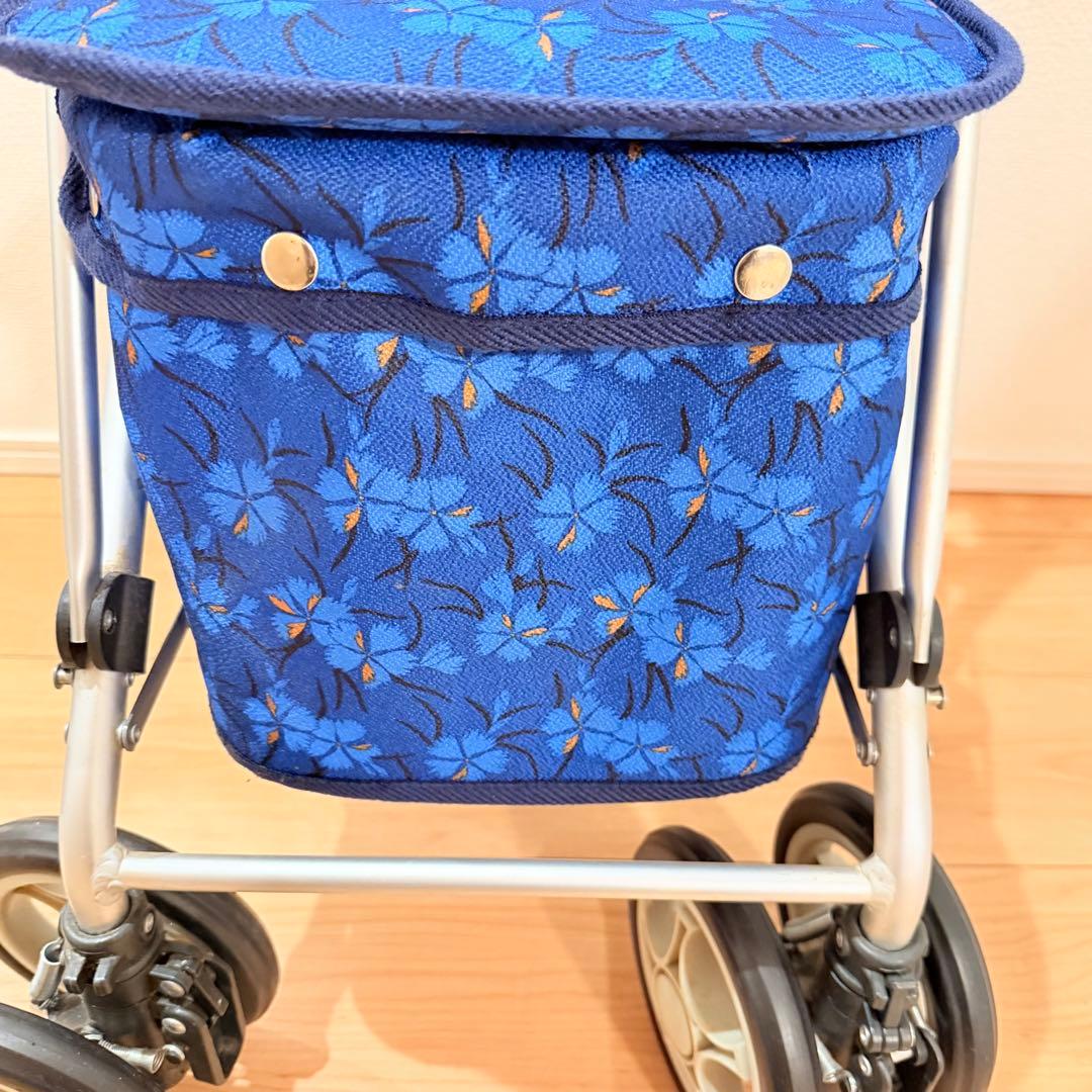 【須恵廣工業】美品　シルバーカー　スイートIII なでしこ紺 取説付き