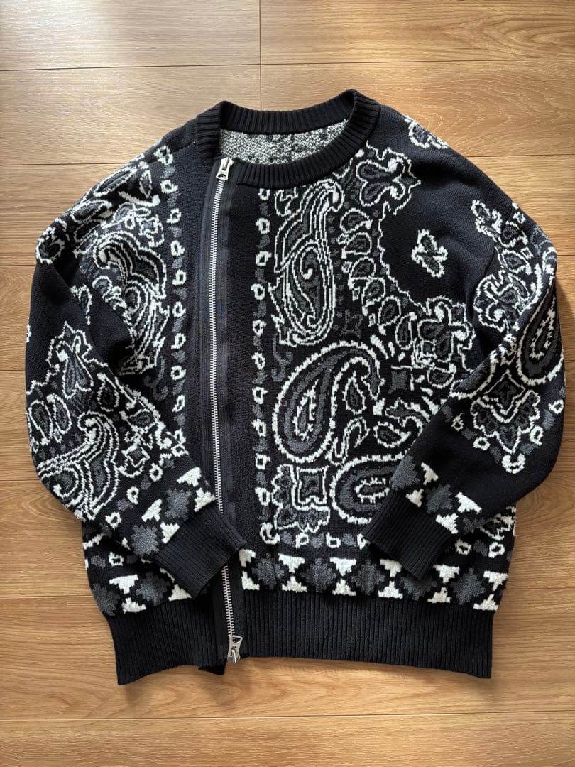 sacai ペイズリーニット
