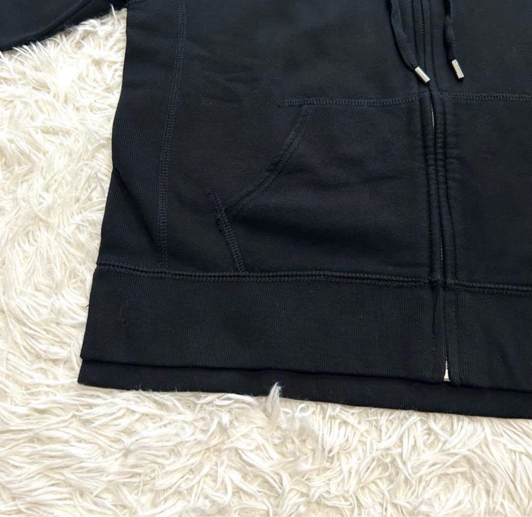 ポロラルフローレン　ジップアップパーカー　XS ブラック系　ホワイトポニー　刺繍