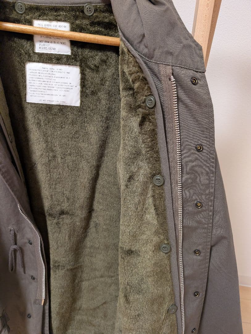 HOUSTON社製米軍オリーブグリーン モッズコート フード付き