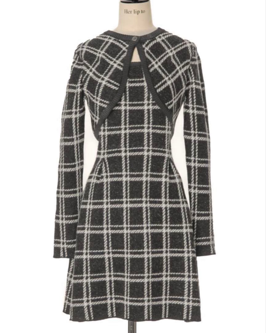 ワンピース herlipto Pantheon Checked Knit Dress