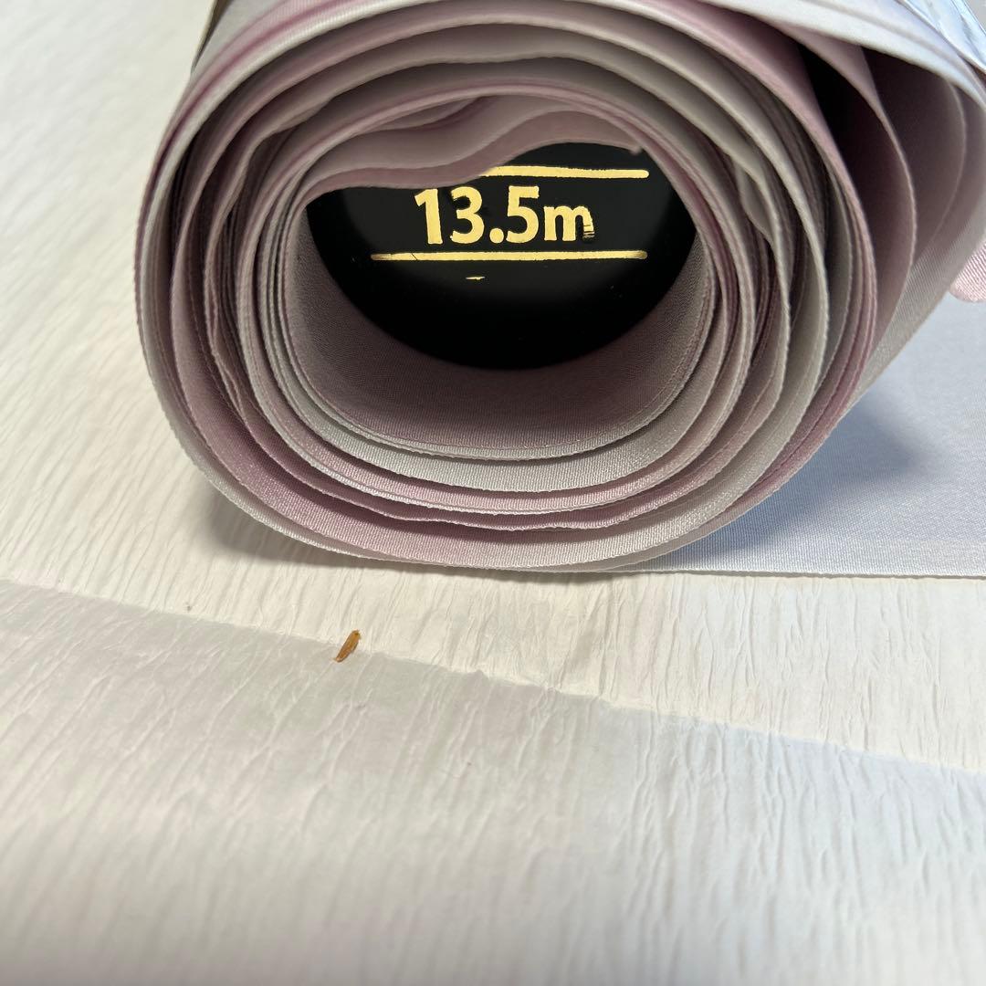 【未使用品】正絹長襦袢反物　白と薄紫のグラデーション 長さ13.5m 幅38cm