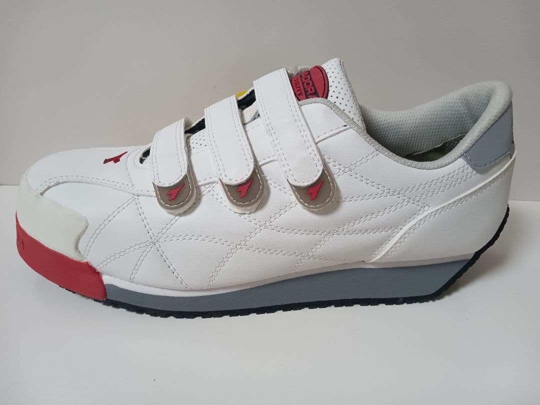 DIADORA 安全靴 ホワイト/レッド マジックテープ