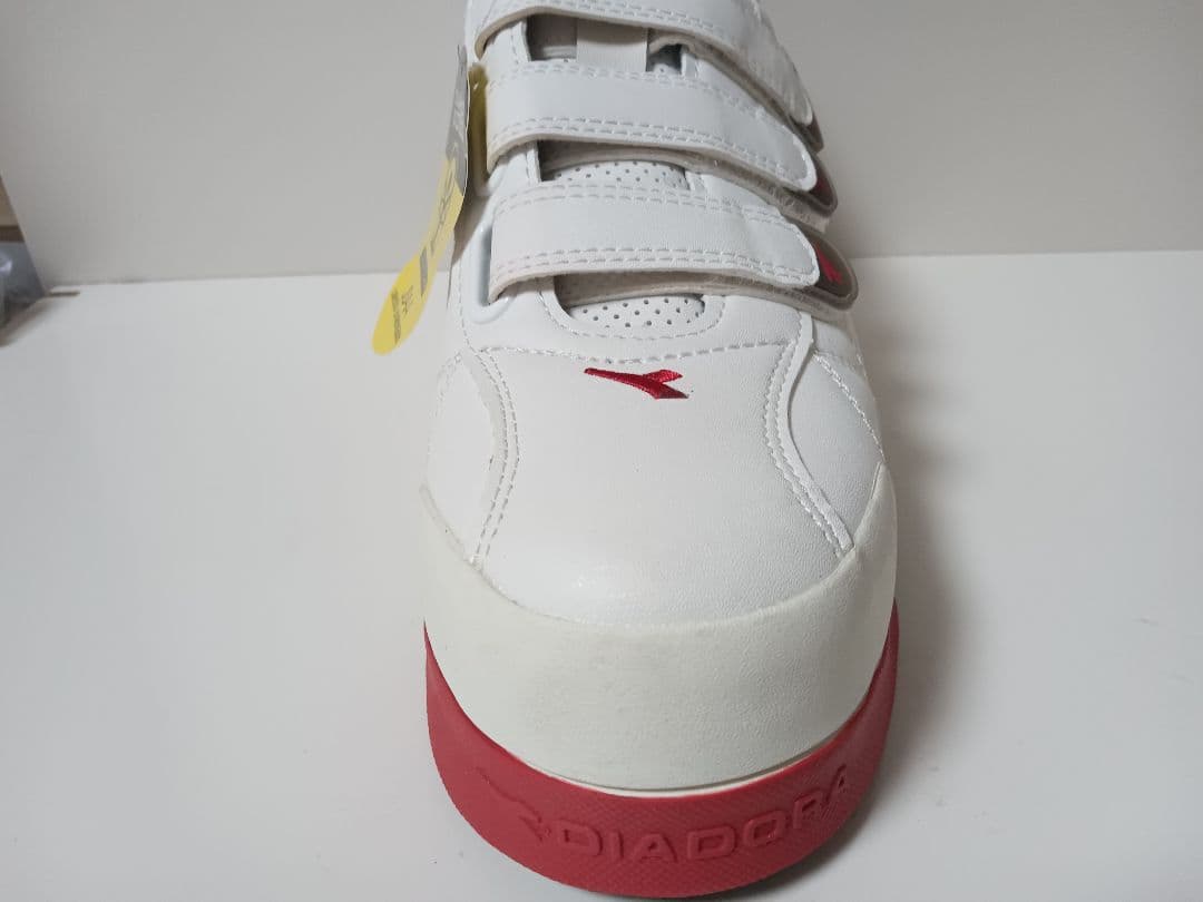 DIADORA 安全靴 ホワイト/レッド マジックテープ