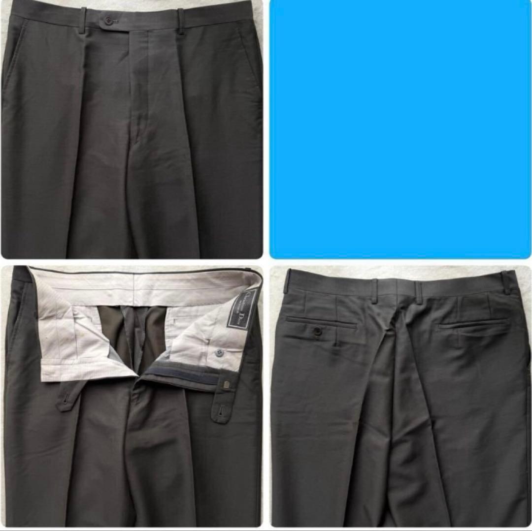 極美品 クリスチャンディオール スーツ モヘヤ混 XL CDシャドーロゴ グレー