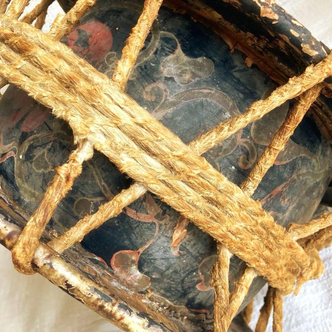 和太鼓　締太鼓　蒔絵胴　アンティーク　骨董