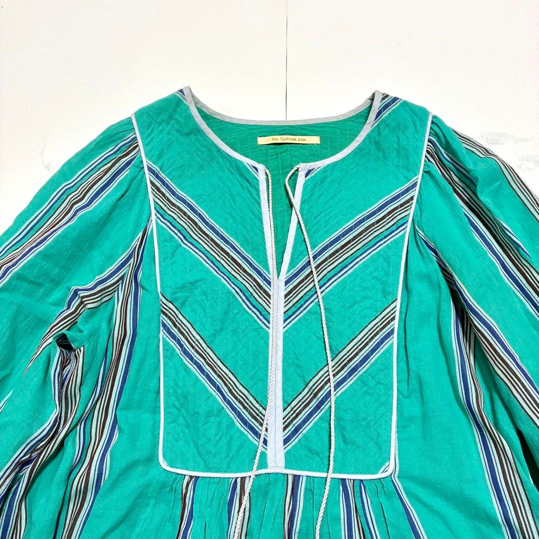 ワンピース ne Quittez pas COTTON VOILE STRIPE DRESS