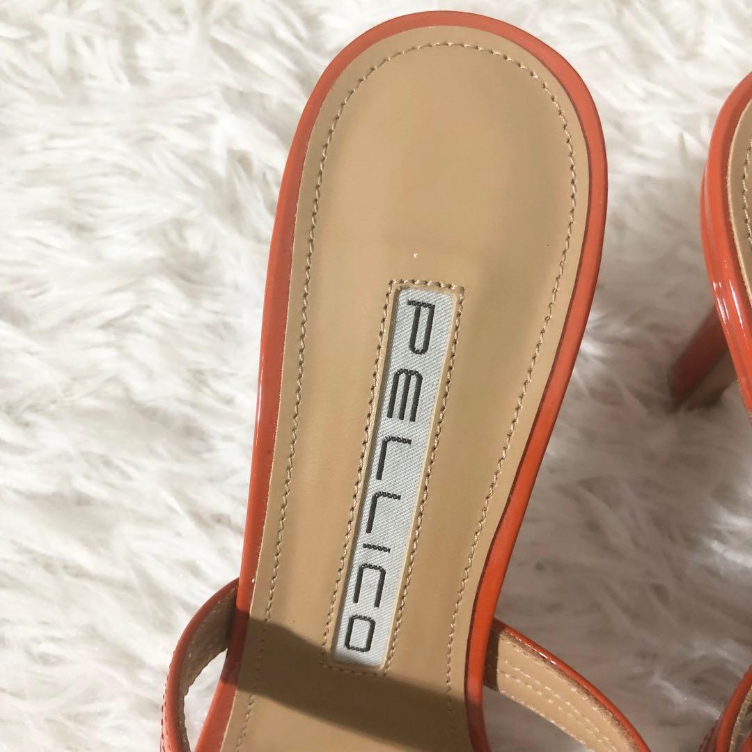 未使用級 ペリーコ ミュール オレンジ ヒール7cm サイズ37