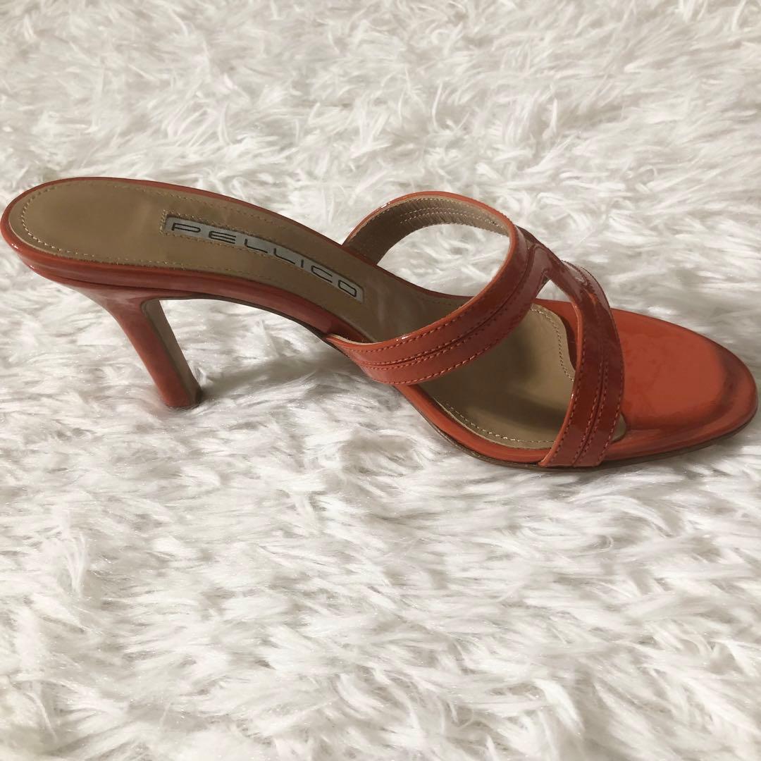 未使用級 ペリーコ ミュール オレンジ ヒール7cm サイズ37