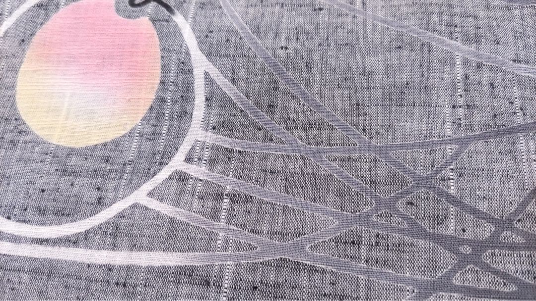 竺仙風　浴衣　仕立上がり　綿紬　芝草に蛍