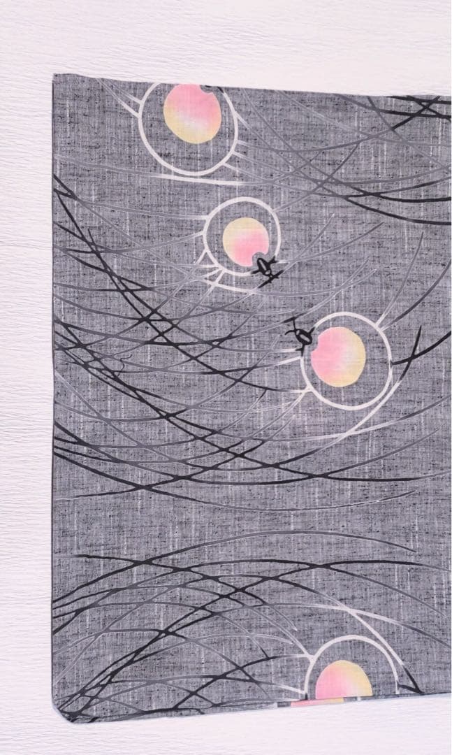 竺仙風　浴衣　仕立上がり　綿紬　芝草に蛍