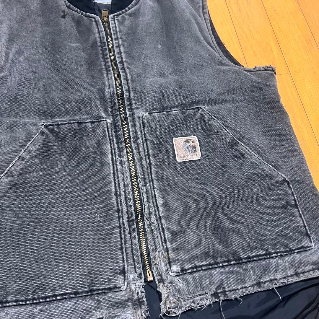 90’s usa 製Carhartt ベスト腰ゴム　雰囲気抜群