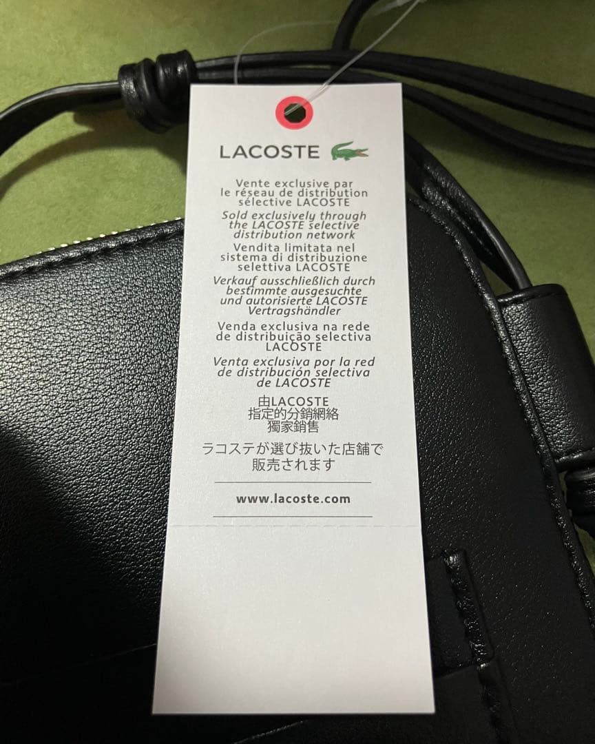 ★新品・未使用★LACOSTEワンポイントワニロゴスマホポーチ/ショルダーバッグ