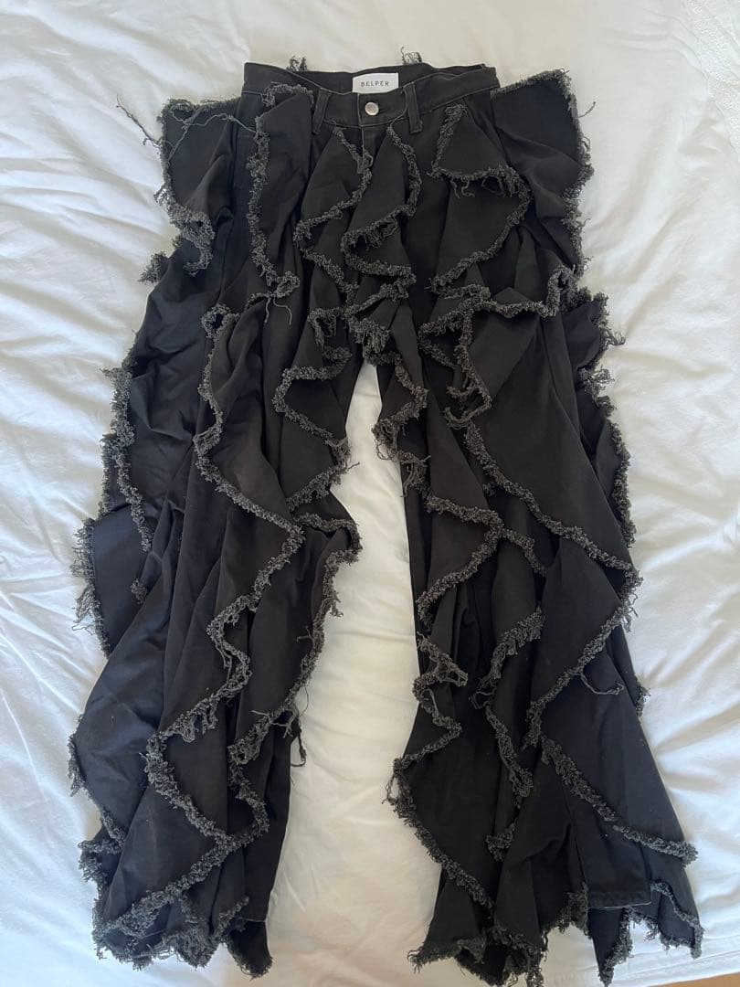 BELPER RAFFLE CHINO PANTS(BLACK) ラッフルパンツ