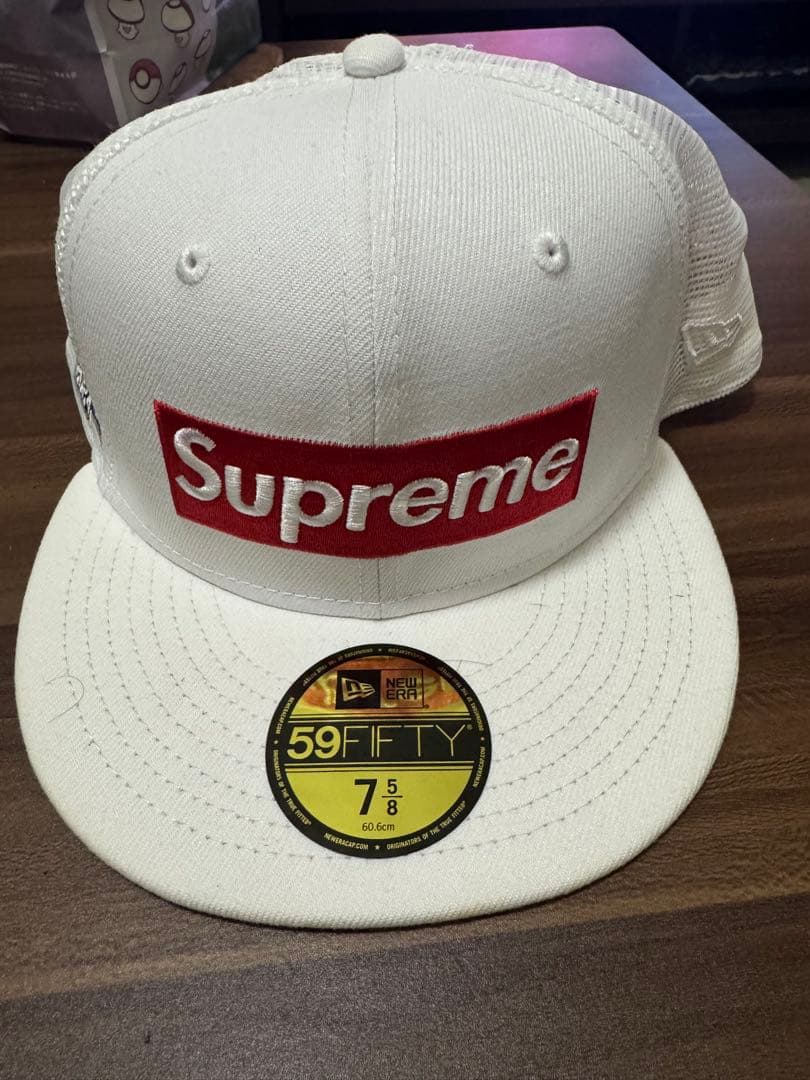 Supreme 59FIFTY ホワイトキャップ 7 5/8