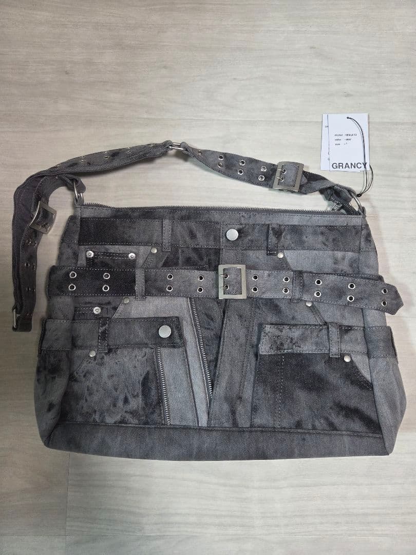 【GRANCY】クレイジーレイヤードデニムパンツデザインショルダーバッグ