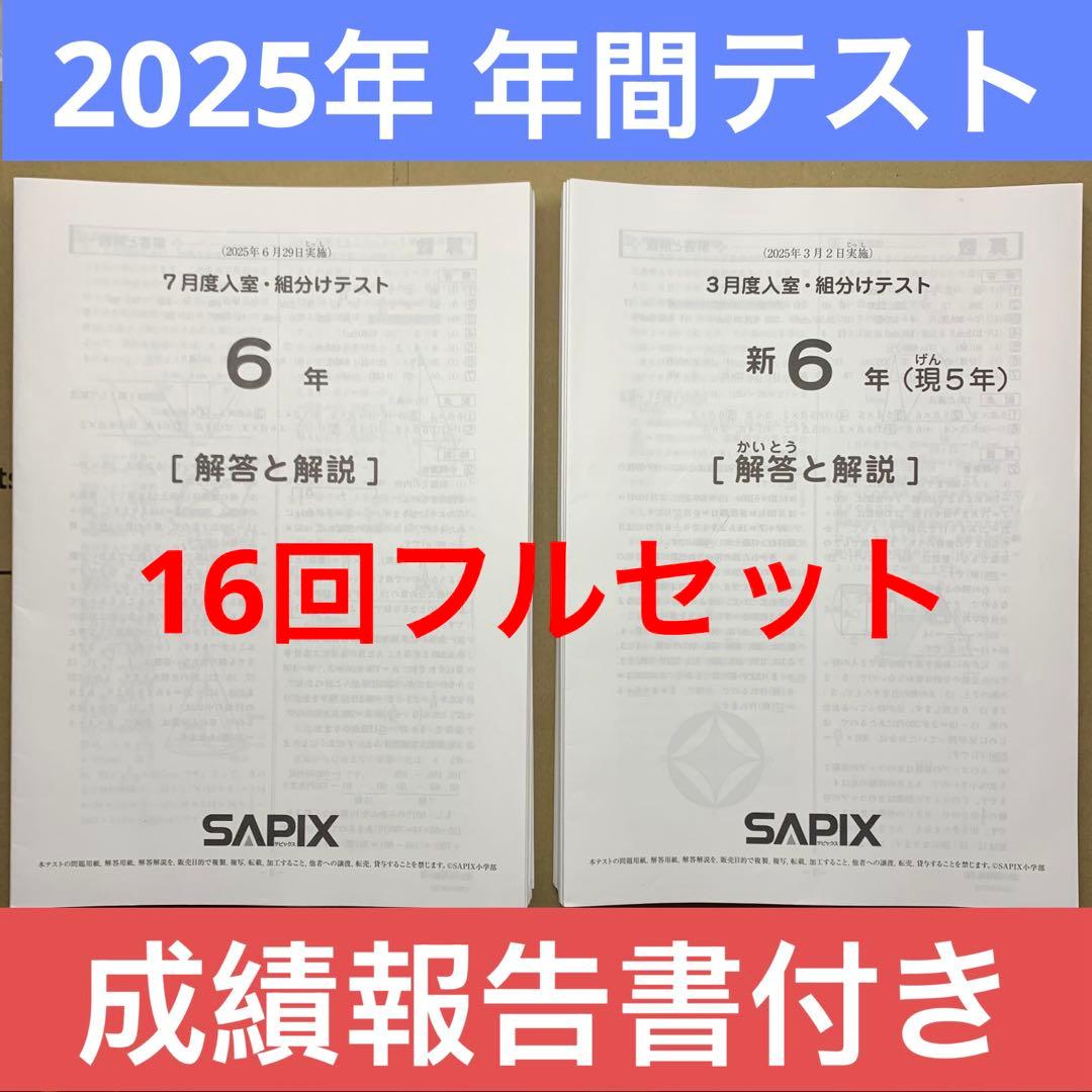 サピックス 6年 3月 入室組分け テスト 年間テスト 2025フルセット①