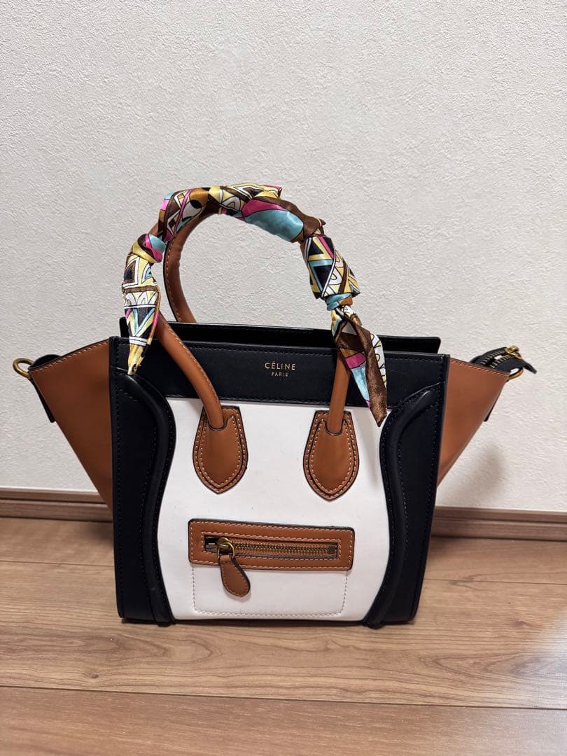 ハンドバッグ ホワイト/ブラウン/ブラック