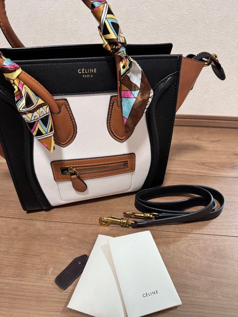 ハンドバッグ ホワイト/ブラウン/ブラック