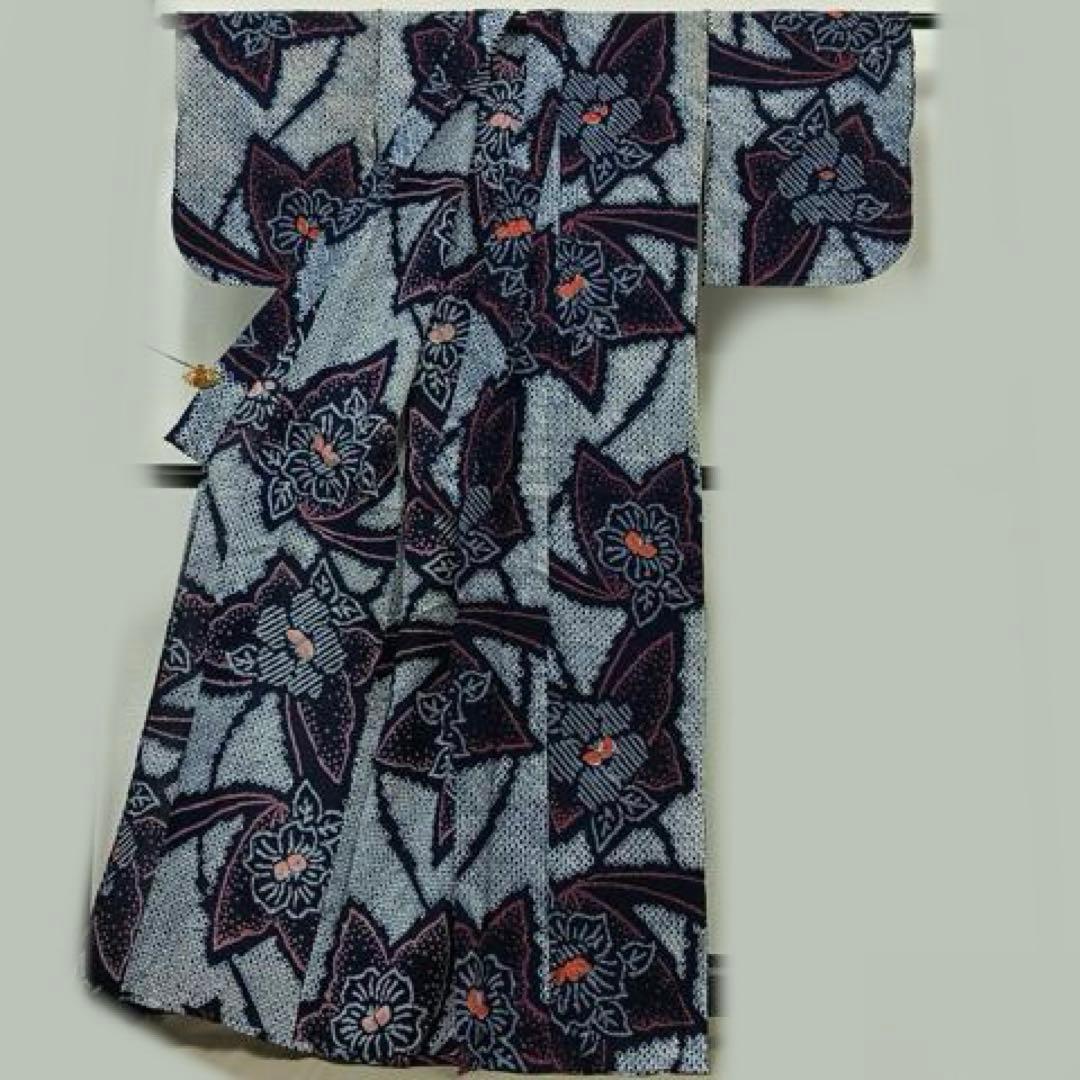 浴衣　有松絞り　トールサイズ　紺地　有松鳴海絞り　三浦絞り