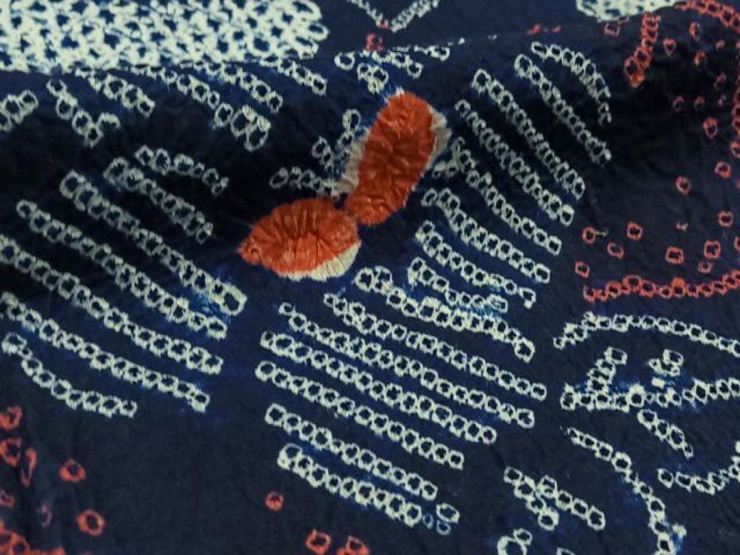 浴衣　有松絞り　トールサイズ　紺地　有松鳴海絞り　三浦絞り