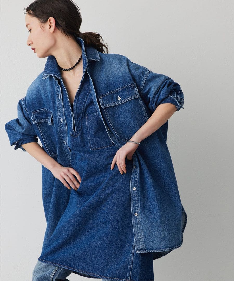 Whim Gazette 【インフルエンサーコラボ】刺繍デニムシャツ美品