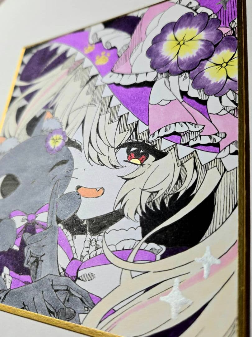 わ*び様 ★オリジナル手描きイラスト★原画一点物★ミニ色紙★No.10★