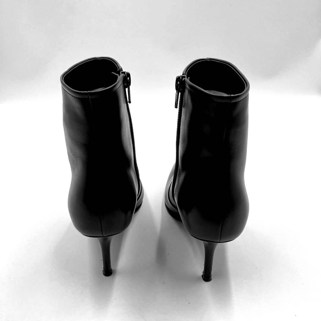 【m】ペリーコ レザー ショートブーツ 黒 36 サイドジップ イタリア製