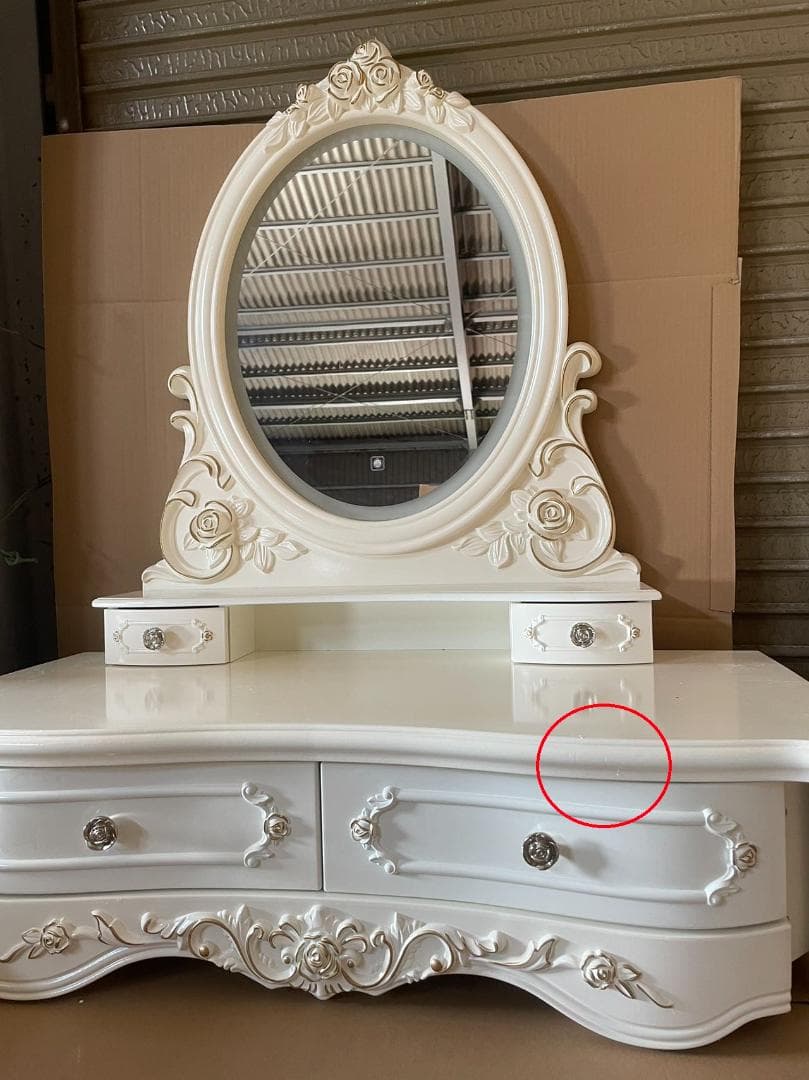 フレンチスタイル ドレッサー ミラー付き 訳あり品 J109-100-01