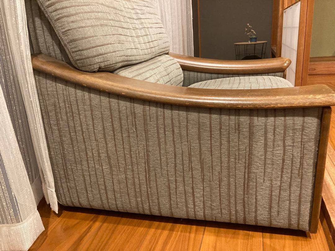 送料込み！カリモク家具 1Pソファ！北欧/和モダン/ビンテージ家具/カフェ