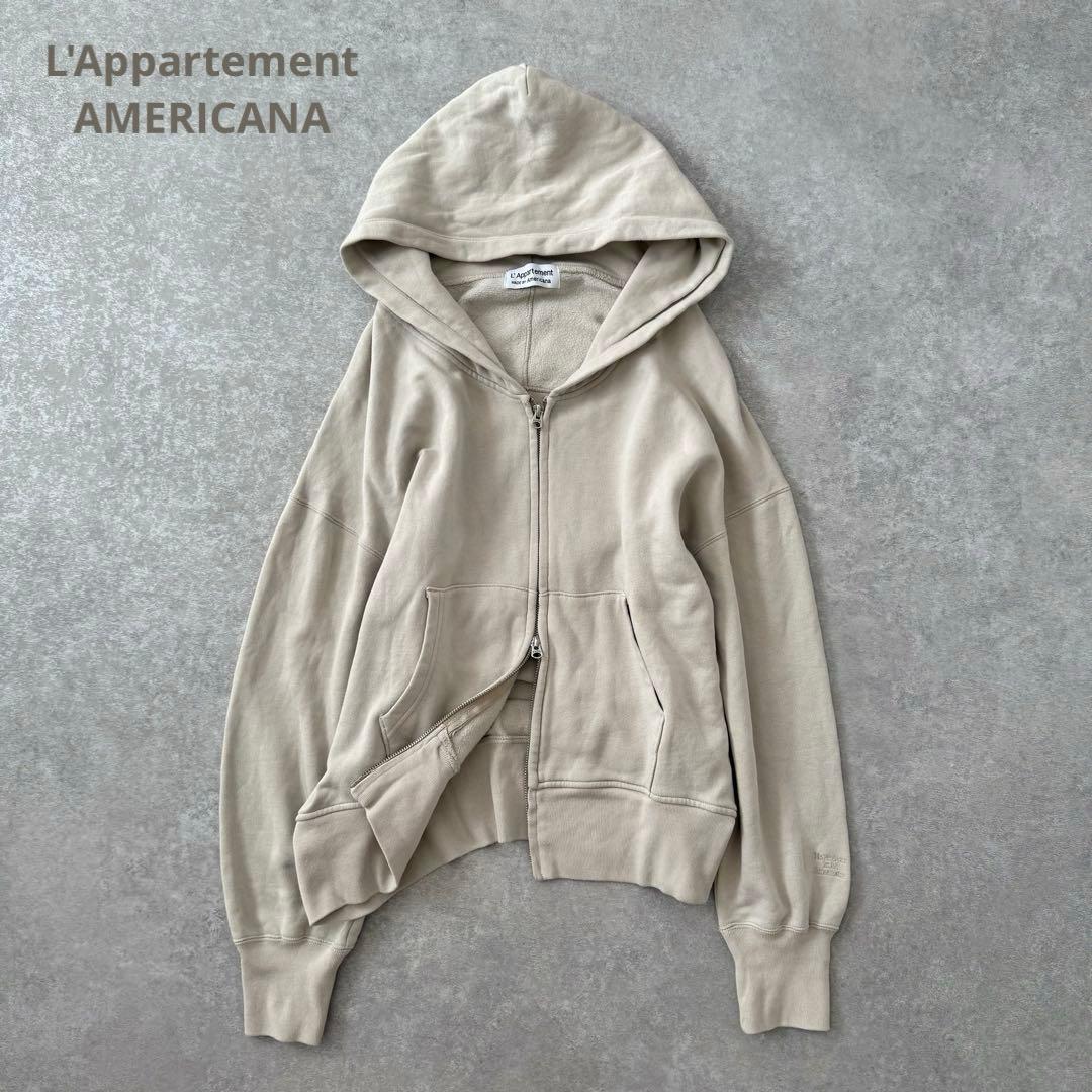 定価2.2万 アパルトモン別注 AMERICANA ワイドフルジップフーディー