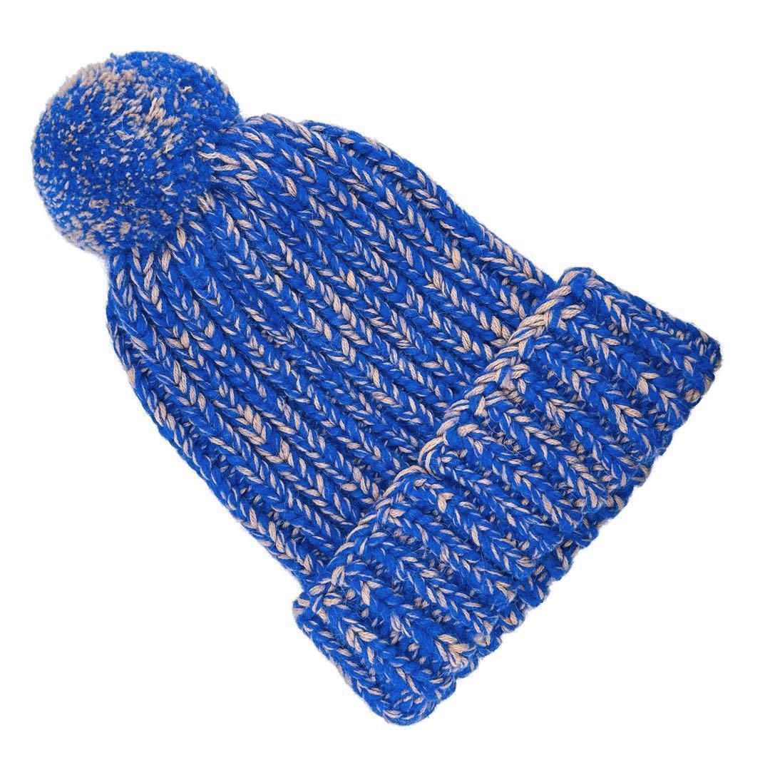 ★【希少色】モンクレール ニットキャップ ニット帽 帽子 ポンポン ブルー★