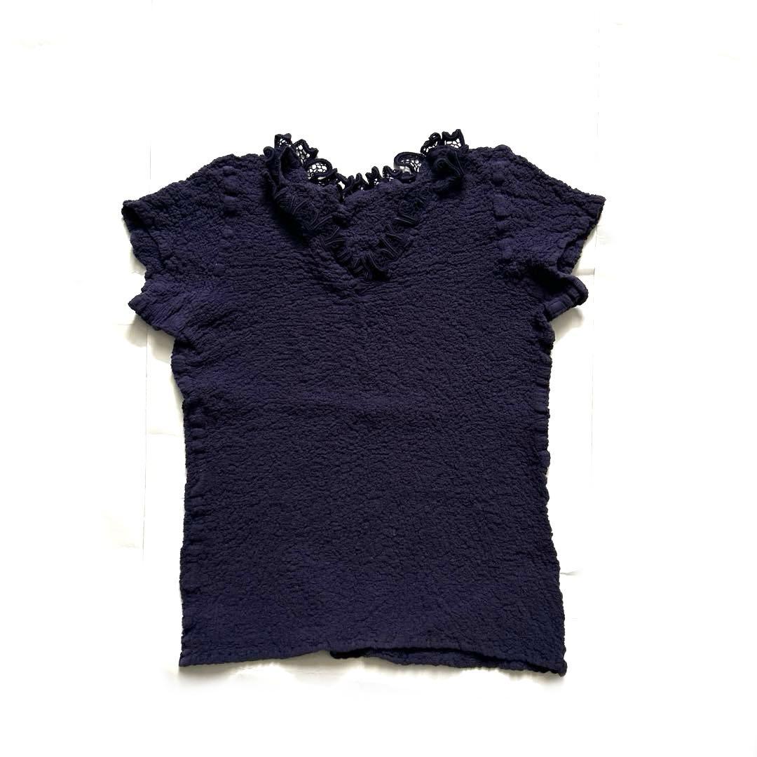 issey miyakeイッセイミヤケme.カリフラワートップスレース装飾