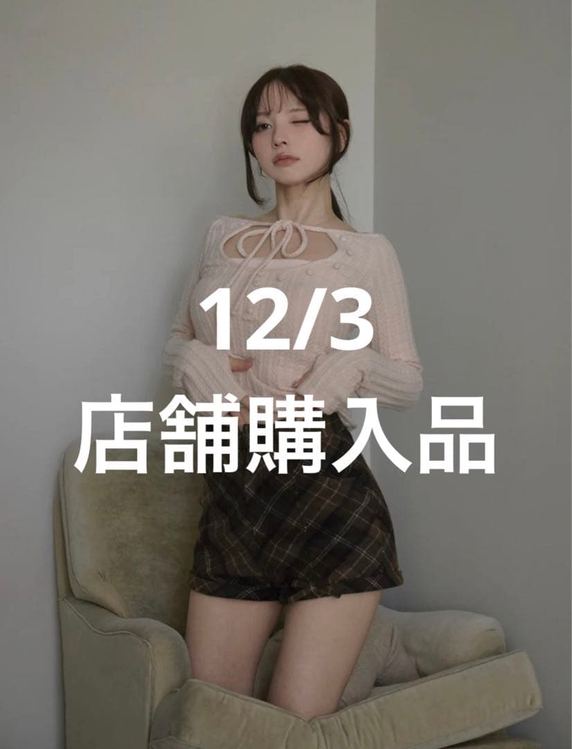 andmary Ribbon check mini pants Sサイズ　S