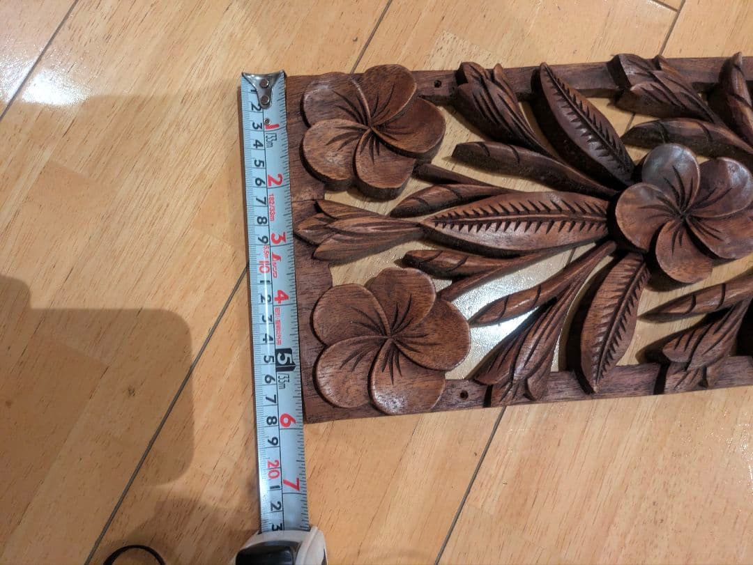 えむさん専用　バリ雑貨　木製レリーフ、花彫刻　約90x18.5cm　5枚セット