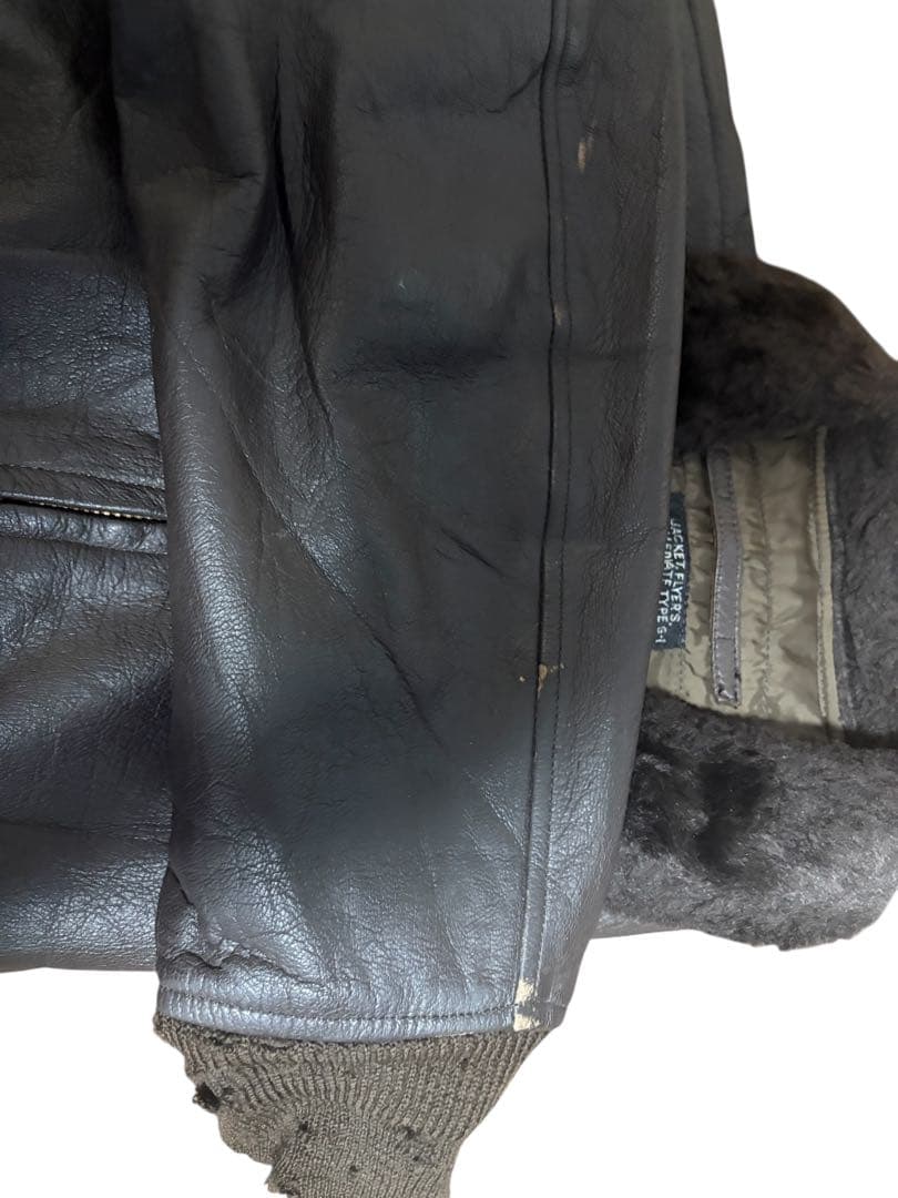 ね*こ様 70s US NAVY G-1 フライトジャケット実物レザージャケット