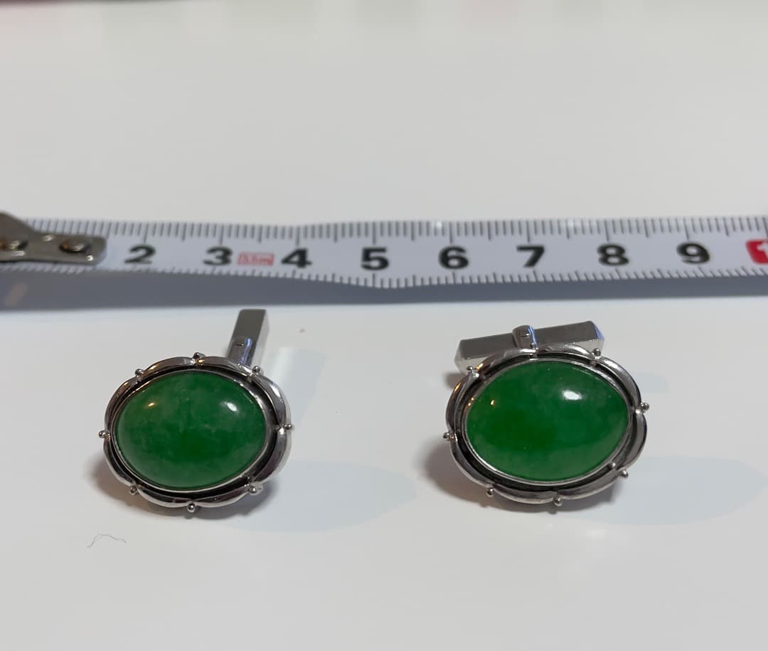 r*i様 翠カフス　シルバー