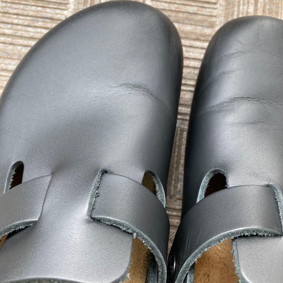 美品 ビルケンシュトック 36 23.0 ボストン サボサンダル レザー 黒