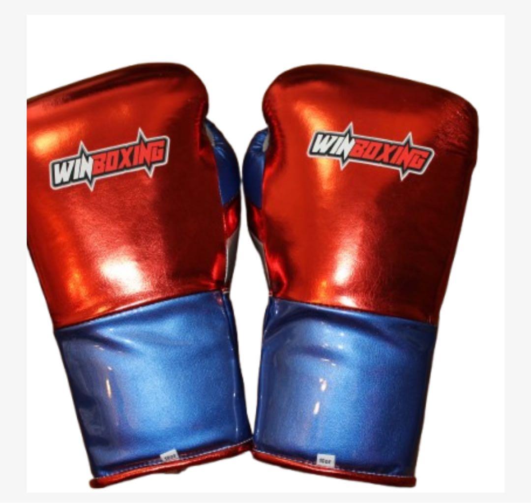 WINBOXING ボクシンググローブ 赤青光沢仕上げ！