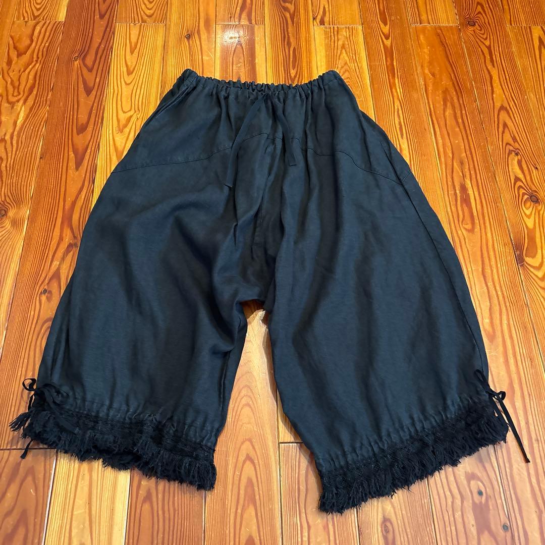 nest Robe リネンフリンジレースドロワーズパンツ　黒　ネストローブ