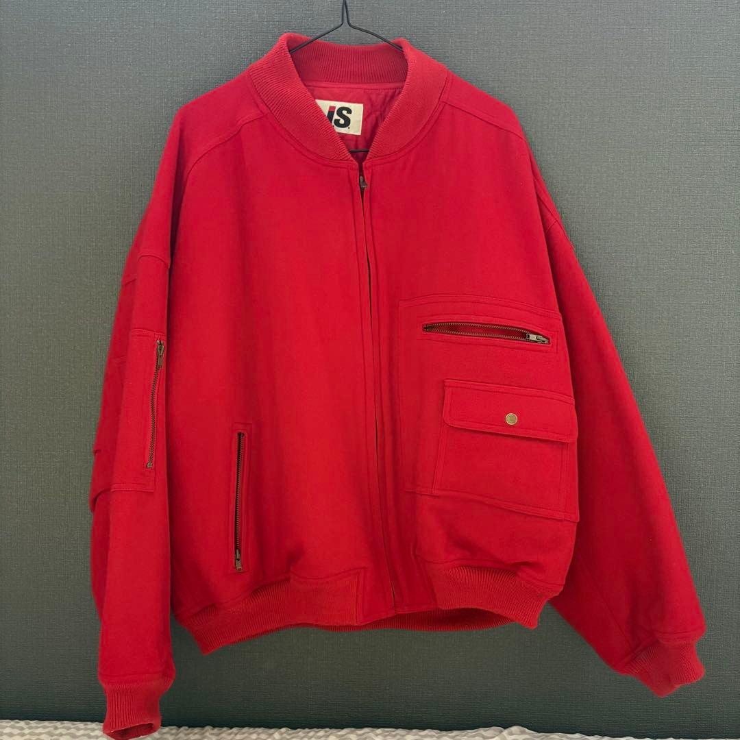イッセイミヤケ　ヴィンテージ　赤　ブルゾン　MA-1風
