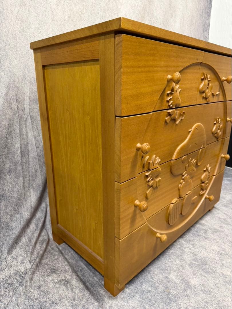 希少 スヌーピー PEANUTS チェスト 手彫り 木彫り レトロ アンティーク