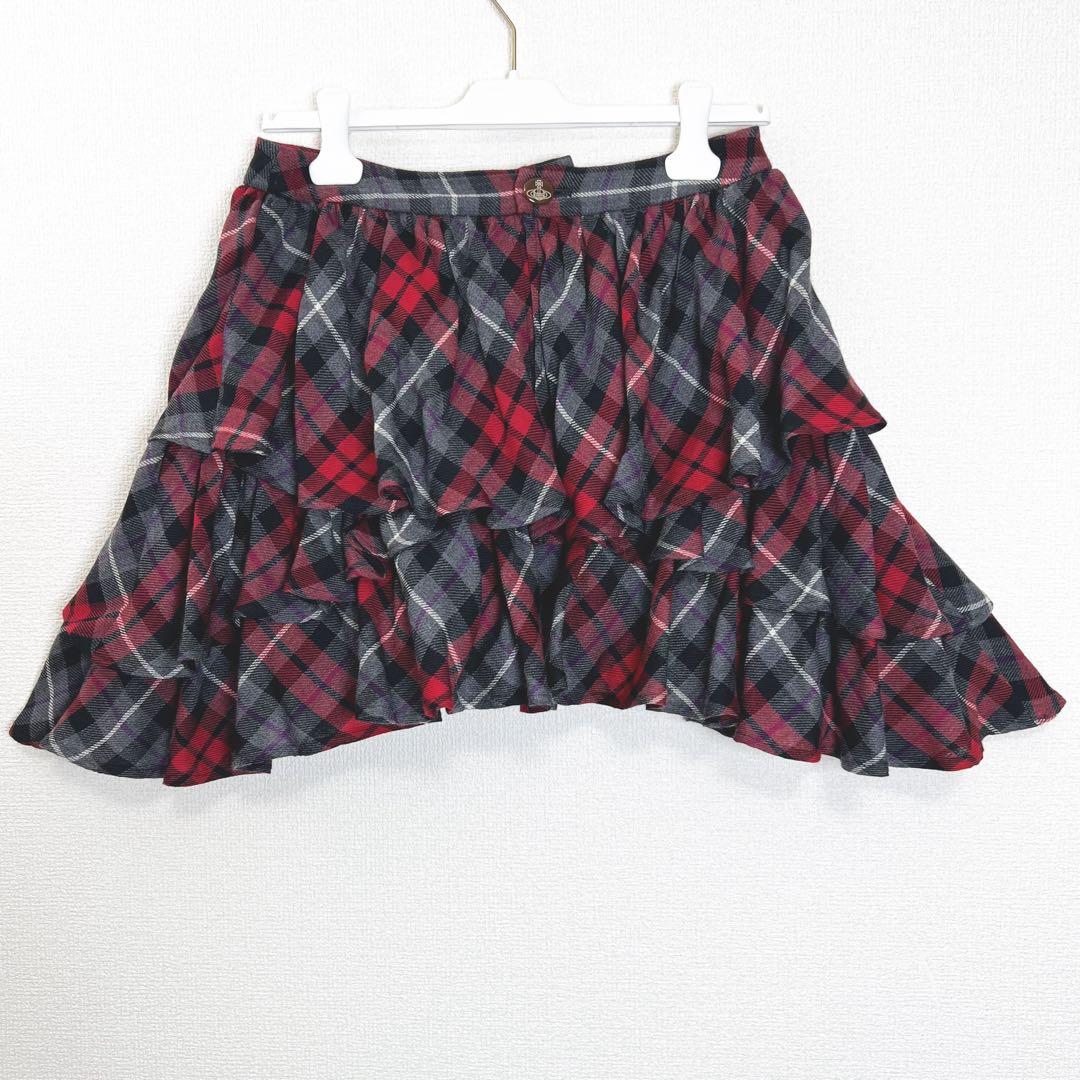 ヴィヴィアンウエストウッド　ティアード　ミニ　スカート　チェック　変形