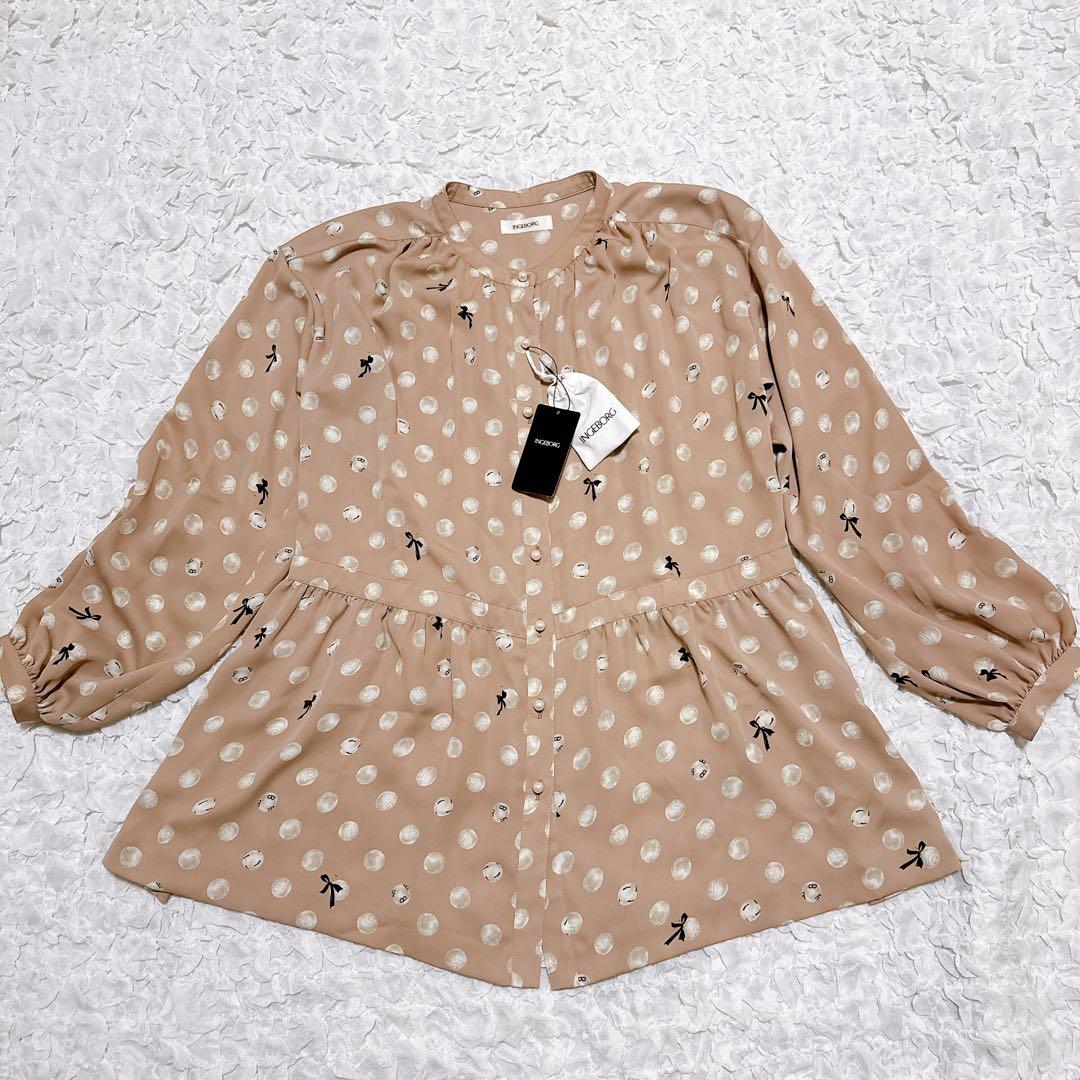 【新品未使用】インゲボルグ　パール水玉pt.チュニック　ブラウス