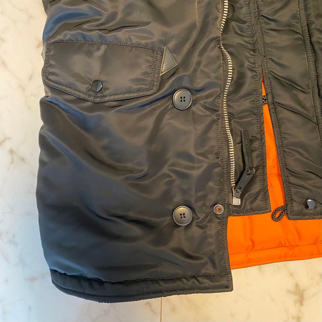 alpha ファー付きフード ミリタリージャケット 黒