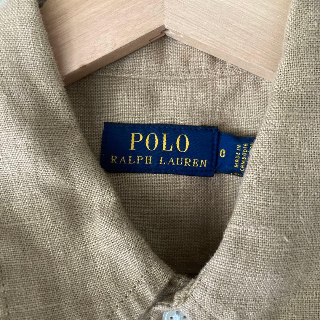 ベージュ ノースリーブシャツワンピース ウエストベルト付き