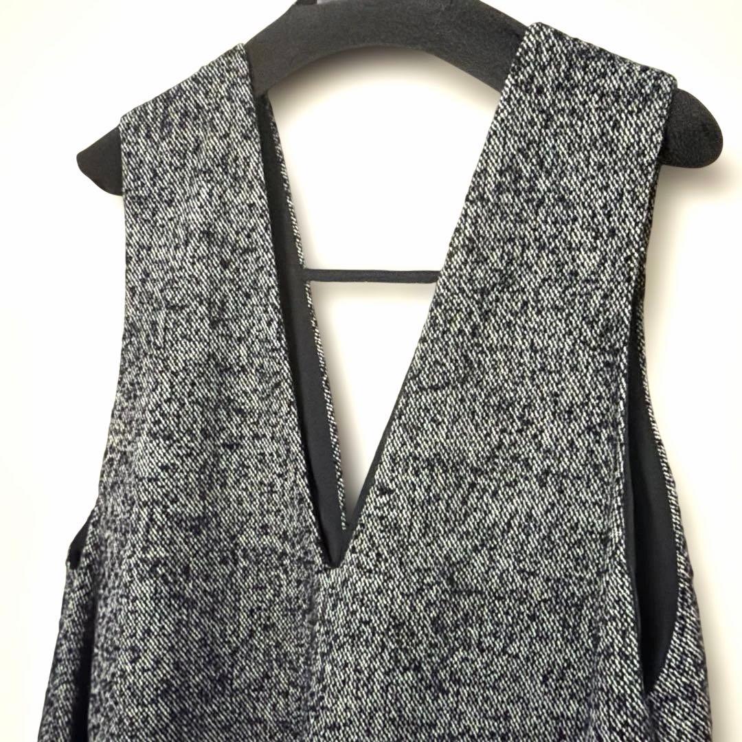 本日限定セール☆新品⭐︎エレンディーク　ツィードディープVネックワンピース01